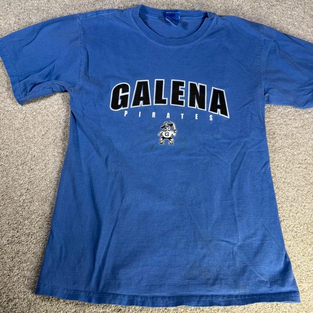 Galena Pirates Galena Illinois T-Shirt Blue 100% Cotton Adult Small